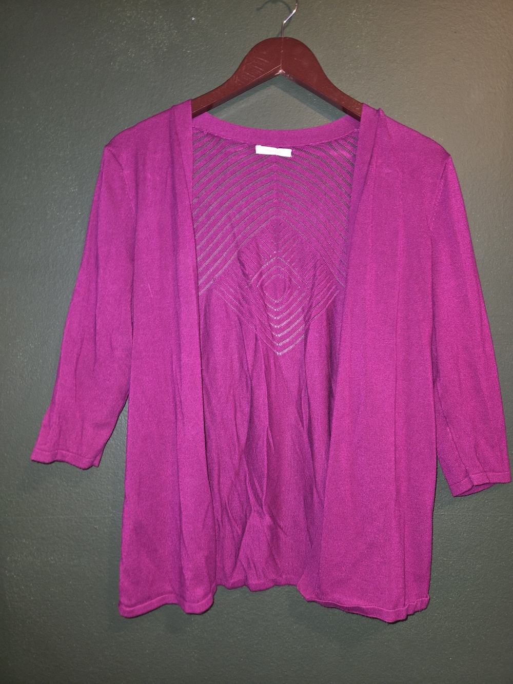 Mauricws Open-Front Magenta Women's  Cardigan